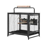 Cage Volière pour Oiseaux Cages À Oiseaux en Fer Forgé, Porte-Oiseaux, Cage De Vol en Métal avec Support Roulant, Porte-Oiseau Carré Cage pour Oiseaux