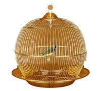 Cage Volière pour Oiseaux Cages À Oiseaux Rondes pour Perruches, Cage À Calopsittes en Métal, Cage À Perroquets Suspendue, Cage À Conures Dorée Vintage Cage pour Oiseaux