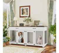 Cage XXL pour Chien d'Intérieur - Grande Caisse de Transport avec 2 Portes - Planche PB et Fer à Repasser - 164 x 80