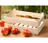 Cageot en bois naturel 39x26x16 cm, caisse à vin caisse à pommes caisse à fruits caisse en bois boîte en bois