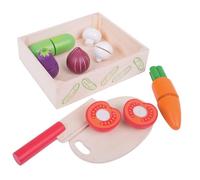 Cageot pour légumes à découper - Jouet éducatif - Bois - Blanc et multicolore - 3 ans et plus - 4 pièces