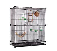 Cages à Oiseaux 31,4" Cage en Fer forgé Grande Maison Portable Oiseau carré(C)