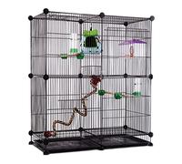Cages à Oiseaux 31,4" Cage en Fer forgé Grande Maison Portable Oiseau carré(E)
