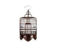 Cages à Oiseaux Cage à Oiseaux Circulaire en Bambou de Style rétro Chinois, Cage Suspendue Faite la Main, étourneau, Oiseau Petite et Moyenne Taille Confortable(Petit)