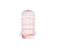 Cages à Oiseaux Cage à Oiseaux en métal Double Couche de Style européen, Suspendue for Perroquet, étourneau, châssis Coulissant Facile démonter Confortable(Pink)