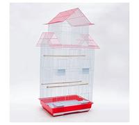Cages À Oiseaux Cage à Oiseaux Perruche Grande Cage à Oiseaux en Acier Inoxydable Cage à Perroquet en Fer étourneau adaptée au Pigeon Oiseau d'amour canari Cages pour Petites Perruches(Pink)