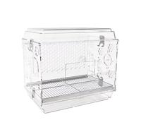 Cages à Oiseaux Cage à Perroquet en Acrylique Transparent, Grande Cage à Oiseaux décorative, châssis Coulissant, Facile à Nettoyer Cage de vol(Transparent)