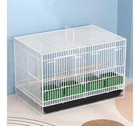 Cages À Oiseaux, Cage Oiseaux sur Pied, avec Un Plateau Coulissant Qui Peut Être Lavé Directement À l'eau, for Petite et Moyenne Taille(White)