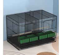 Cages À Oiseaux, Cage Oiseaux sur Pied, avec Un Plateau Coulissant Qui Peut Être Lavé Directement À l'eau, for Petite et Moyenne Taille(Black)