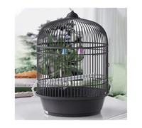 Cages à Oiseaux Cage Portable for Perroquet, Cage d'extérieur, à Oiseaux Ronde décorative emporter Confortable(Noir)