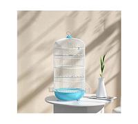 Cages à Oiseaux de Luxe Grande Taille, Cage en métal, Maison Ronde, Fer forgé, Transport d'oiseaux Portable et Durable(Blue M)
