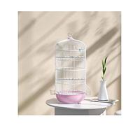 Cages à Oiseaux de Luxe Grande Taille, Cage en métal, Maison Ronde, Fer forgé, Transport d'oiseaux Portable et Durable(Pink L)