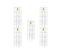 VEVOR Cages à tomates 30x30x117 cm Support pour Plantes de Jardin 5PCS, Cages carrées pour Plantes Robustes, Tours à tomates Acier Enduit de PVC Argent pour légumes grimpants, Plantes, Fleurs, Fruits