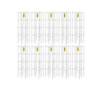 VEVOR Cages à tomates 30x30x117 cm support pour plantes de jardin 10PCS, cages carrées pour plantes robustes, tours à tomates acier enduit de PVC argent pour légumes grimpants, plantes, fleurs, fruits
