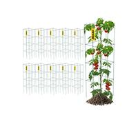 VEVOR Cages à tomates 30x30x117 cm support pour plantes de jardin 10PCS, cages carrées pour plantes robustes, tours à tomates acier enduit de PVC vert pour légumes grimpants, plantes, fleurs, fruits
