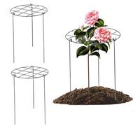Cages de pivoine et soutiens 3pcs Support de pivoine 12x16 '' Groous grâce aux supports de plante avec 3 jambes Cages de tomate Fleurs de soutien anneaux de soutien pour la rose, la tomate, les