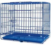 Cages d'intérieur for Chiens et Chats, avec Plateau, Grande résistance, renforcées et épaisses, Pliables, traitées par Nano-pulvérisation, for Petits Animaux, Chatons et Lapins.(Blue,60 * 43 * 52cm)