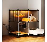 Cages d'intérieur pour chat - Grand parc pour chat à faire soi-même avec bac à litière, espace d'exercice spacieux pour chats