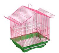 Cages d'oiseau en Fil de Fer en Fer Rose Solide avec Plateau Vert Cage d'oiseau Cage Parrot Outdoor transporte la décoration intérieure (Rose E)