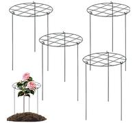 Cages et Supports de Plantes, Cages et Supports de Pivoine, 4pcs 12x16 '' Plante Ronde en Fer 3 Jambes pour Rose, Tomate, vignes orchidées, Support Pivoine