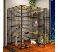 Cages for Chats d'intérieur Grandes, Cage for Chat, Parc for Animaux de Compagnie, for Chien, for, Enclos en métal, Filet d'exercice, clôture, Petite avec Porte(147 * 111 * 145CMa)