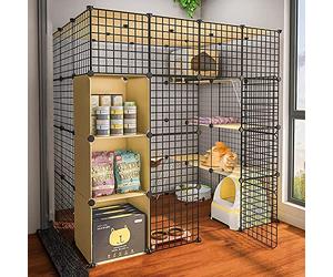 Cages for Chats d'intérieur Grandes, Cage for Chat, Parc for Animaux de Compagnie, for Chien, for, Enclos en métal, Filet d'exercice, clôture, Petite avec Porte(147 * 111 * 145CMb)