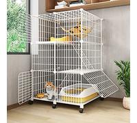 Cages for Chats Parc d'intérieur for Chat Enclos for Cage à Furet Caisses for Chiens de Grande Taille Chenils for avec Roue Universelle - for, Lapins, Chinchilla(75x49x112cm)