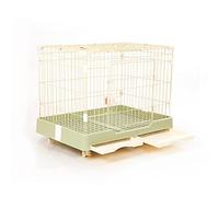 Cages for Petits Chats/Cages for Chiens, Cage for Maisons d'intérieur, Porte Simple, avec Deux Plateaux de Nettoyage et Roues(Green,99x62x70CM)