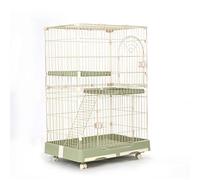 Cages for Petits Chats/Cages for Chiens, Cage for Maisons d'intérieur, Porte Simple, avec Deux Plateaux de Nettoyage et Roues(Green,82x57x122CM)
