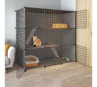 Cages pliables pour petits animaux, cage intérieure en métal pour chats et petits animaux de compagnie, chatterie d'espace libre pour une utilisation en intérieur