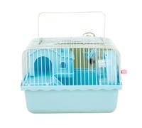 Cages pour Animaux Cage à Hamster for Animaux de Compagnie, Villa, Maison, Bureau, Portable, Facile Transporter, avec Roues Course(Blue)