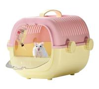 Cages pour Animaux de Compagnie Sortez Une Cage spéciale for Hamster Bicolore avec Bouteille d'eau Portable et(Pink Yellow)