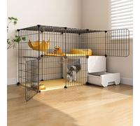 Cages pour chat à l'intérieur, cage pour chaton enclos pour chat bricolage parc pour chat détachable cage pour petits animaux maison pour chat avec portes, cages pour animaux pour 1-3 chats, lapin