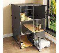 Cages pour Chat D'Intérieur, Cage pour Chat avec Bac À Litière pour Chat, Cage pour Chat À 2/3 Niveaux, Parc pour Petit Animal, Cage pour Chien Facile À Nettoyer, Lieu d'exercice Idéal pour 1 À 3 Ch