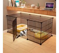 Cages pour Chats Caisse d'intérieur pour Animaux de Compagnie, Cage pour Animaux de Compagnie en Parc pour Chat Amovible/Cage de Jeu en métal, avec Plate-Forme de Base Robuste, pour Chats -