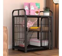 Cages pour Chats D'Intérieur, Cage pour Chat, Parc pour Chat, Cage pour Lapin, Cage pour Petits Animaux, Enclos pour Lapin, Cochon d'Inde, Chinchilla, Idéal pour 1 À 4 Chats - sans Accessoires (Noir