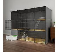 Cages pour Chats d'intérieur, caisses pour Chats, enclos pour Chats d'intérieur avec Plates-Formes, chenils à Monter soi-même, Parc pour Animaux de Compagnie, Grand Lieu d'exercice, idéal po