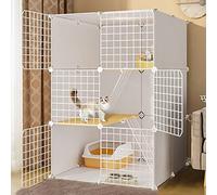 Cages pour Chats D'Intérieur De Grande Taille - Cage pour Chat, Parc pour Animaux De Compagnie, Clôture en Métal avec Porte pour Petits Animaux, Lapins, Hérissons, Chats, Cochons d'Inde, Comprend Un
