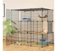 Cages pour Chats d'intérieur, enclos pour Chats, Cage en Fil métallique Amovible à Monter soi-même, Niche pour Chat avec Porte pour Chatons et Petits Animaux, Grand Espace d'exercice pour 1