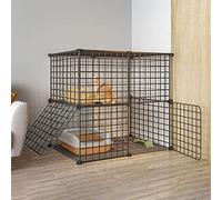 Cages pour Chats d'intérieur Grande Cage Pliable pour Chat, Cages pour Animaux de Compagnie pour Petits Animaux, Cage en métal pour Petits Animaux, Chatterie à Espace Libre pour Balcon intér