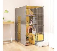 Cages pour Chats D'Intérieur, Grande Cage pour Chat avec Bac À Litière, Parc pour Chat À Faire Soi-Même, Enclos pour Chat, Niche en Fil Métallique Amovible, Cages pour Petits Animaux, Grand Lieu D'E