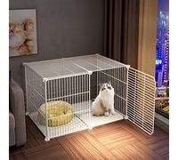 Cages pour chats, petits animaux avec fil dense, cages pour chats, chatons, furets, niches, enclos d'intérieur pour lapins et chiots (monochrome, 75 x 39 x 73 cm)