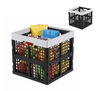Cagette Plastique Pliable 36L, Casier Pliant Professionnel, Empilable Caisse Pliante pour Cuisine, Chambre à Coucher, Bureau