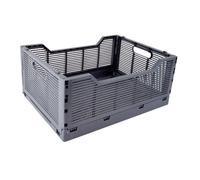 Homéa Cagette pliante Taille L 40 x 30 x H 17 cm empilable gris