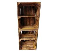 Cagettes à fruits / bois flammées dans de nombreuses variantes - Idéal pour la construction de meubles ou pour le rangement - Très solide et stable