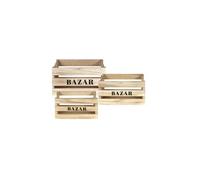 - Cagettes en bois Bazar (Lot de 3)