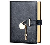 CAGIE Journal avec serrure et clé pour filles de 8 à 12 ans, joli journal | Journal secret verrouillable en forme de cœur, 296 pages à bords dorés, coffret cadeau pour adolescentes et femmes
