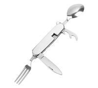 Cagliero Camping - Outils de couverts de camping | Outils de camping amovibles | Ensemble d'outils de pique-nique de camping 4 en 1 | Couverts robustes, sac à dos compact, nobi