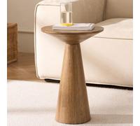 Cagnolier Table d’appoint Ronde en Bois, Petite Table Basse Ronde pour Salon, Table Balcon Couleur Naturel, Bout de canapé étroit ou Table de Chevet, guéridon Moderne Style Farmhouse, Ø34×50cm