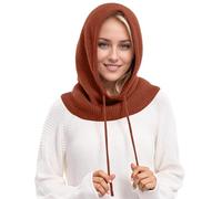 Cagoule 2 en 1 avec Écharpe à Capuche, Balaclava Tricoté Coupe-Vent, Écharpe Pull-Over Douce d'hiver, Bonnet et Écharpe en Une Pièce, Protège-Cou pour Hommes et Femmes #1